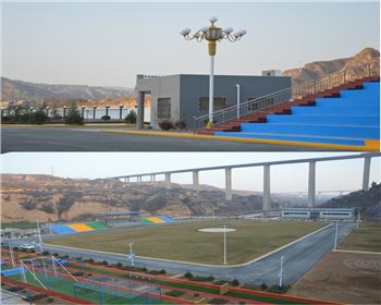 甘肅廣場高桿燈、中華燈-甘肅渭南合陽特警訓練基地廣場照明