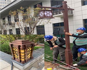 西安小區(qū)庭院燈、柱頭燈項目案例  陜西蘭光路燈廠產品
